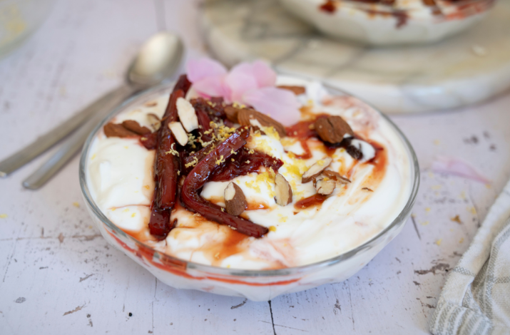 Roasted Rhubarb Protein Bowl